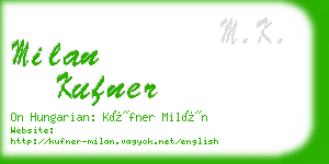 milan kufner business card